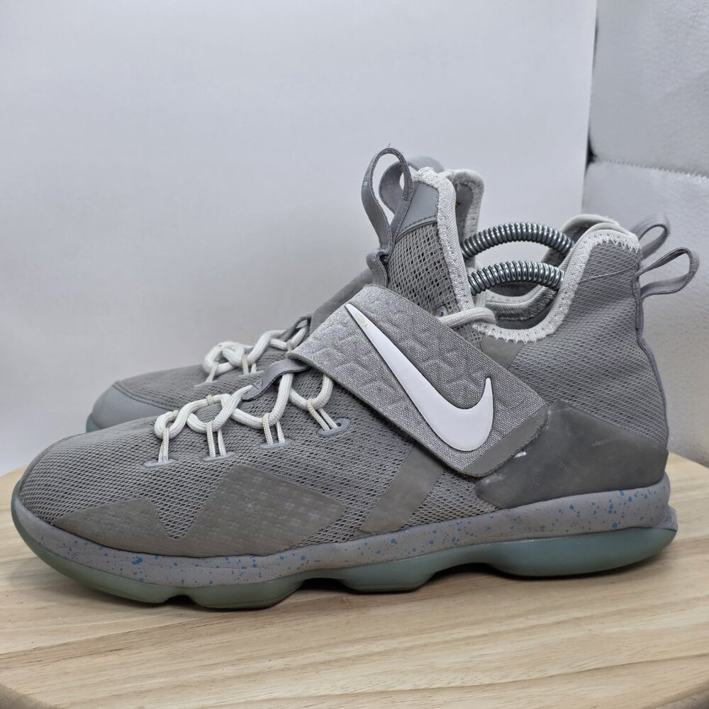 Youth Size 6.5Y - Nike Lebron 14 XIV Mag Marty McFly Shoes‎ Gray 859468-005